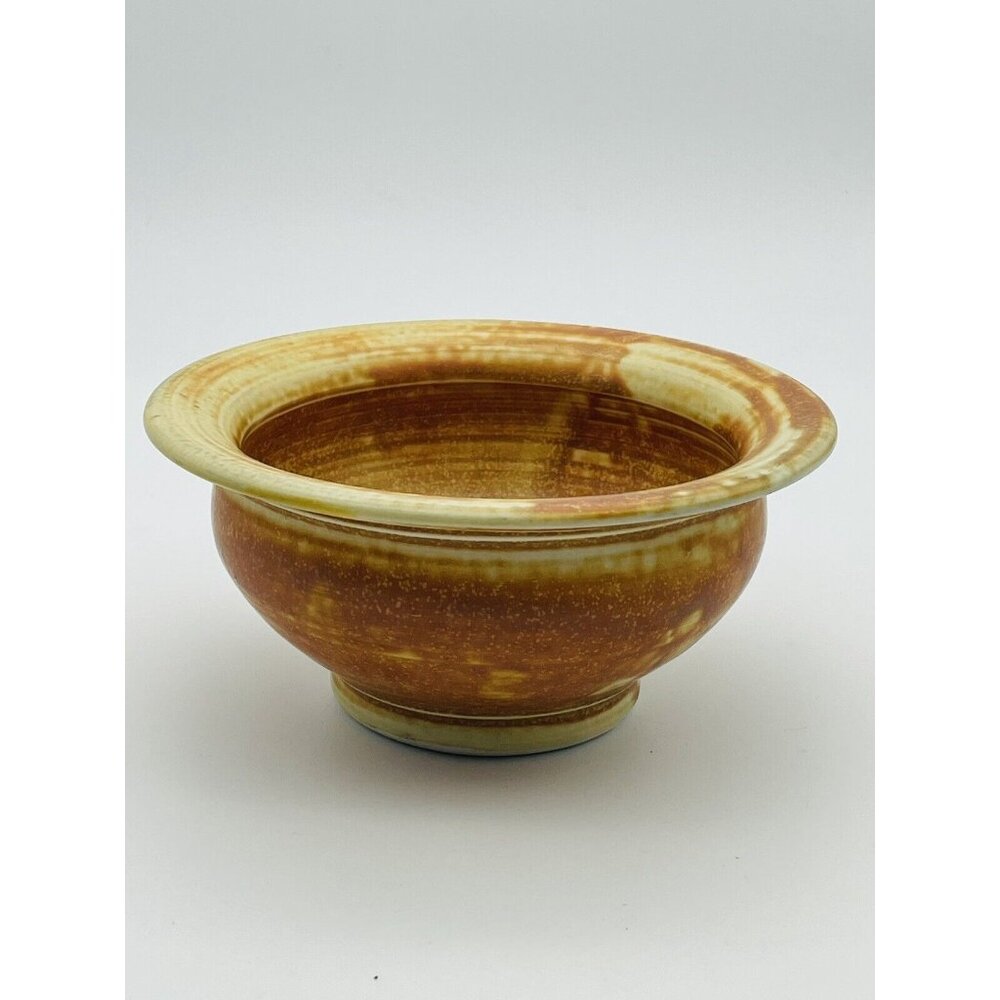 Studio Pottery Two Tone Brown Golden Small Mixing Bowl